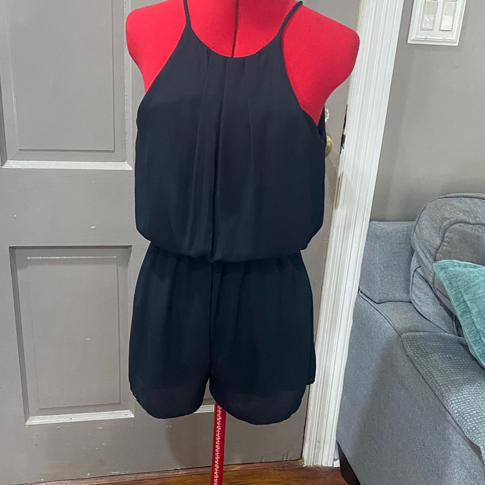Yahada Elegant Black Halter Romper